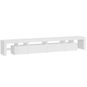 Berkfield TV Cabinet with LED Lights High Gloss White 260x36.5x40 cm