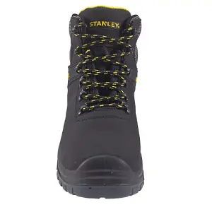 Mens Stanley Nova Leather Safety Steel Toecap Boots Lace Up In Black