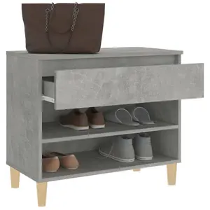 Berkfield Shoe Cabinet Concrete Grey 70x36x60 cm Engineered Wood