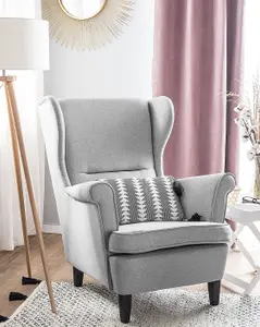 Wingback Chair ABSON Fabric Grey