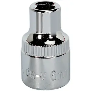 High-Quality 6mm Forged Steel Drive Socket - 3/8 Inch Square Drive with Polished Finish