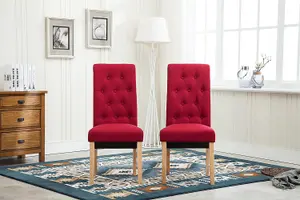 MCC Direct Deluxe High Back Fabric Dining Chairs Red