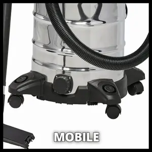 Einhell Wet And Dry Vacuum Cleaner 190mbar 30L Steel Tank 1500W Blowing Function Castor Wheels 78dB TC-VC 1930 S