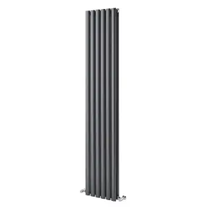 Kensington Grey Double Vertical Radiator - 1200x472mm