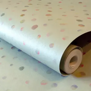 Galerie Great Kids Sage Smooth Glitter Watercolor Dots Wallpaper Roll