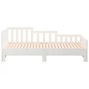 Berkfield Pull-out Day Bed White 2x(90x200) cm Solid Wood Pine