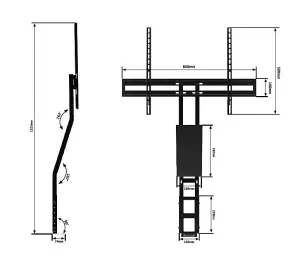 Unifit tv bracket in black metal