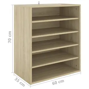 Berkfield Shoe Cabinet Sonoma Oak 60x35x70 cm Engineered Wood