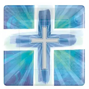 Amscan Happy Cross Party Plates (Pack of 8) Blue/White (One Size)