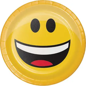 Creative Converting Show Your Emojions Paper Disposable Plates (Pack of 8) Yellow (One Size)