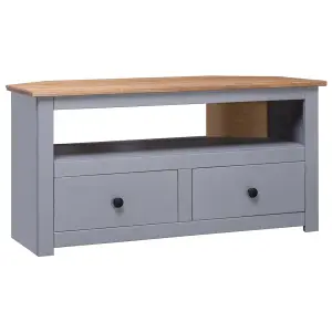 vidaXL Corner TV Cabinet Grey 93x49x49 cm Solid Pine Panama Range