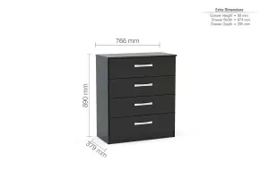 Birlea Lynx 4 Drawer Chest Black