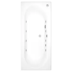 Cooke & Lewis Whirlpool Bath White 8 Jet Air spa with Light