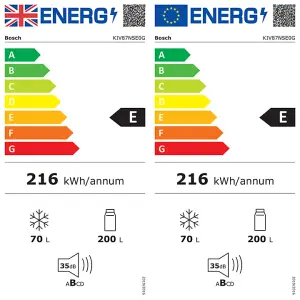 Bosch KIV87NSE0G 70:30 Built-in Fridge freezer