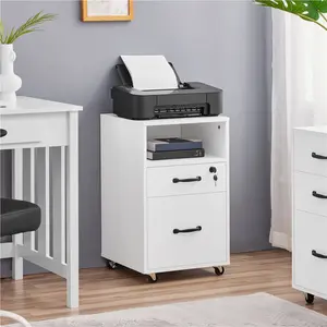 40cm Wide 2 -Drawer Mobile File Cabinet White