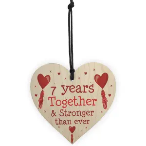 7th Anniversary Gift Wood Heart Perfect Gift For Husband And Wife Him Her Keepsake