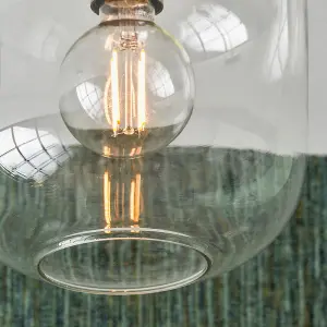 Minimalist Industrial Glass Flush Dome Ceiling Light