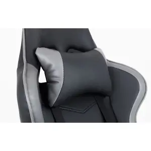 Black and Grey Faux Leather Gaming Chair