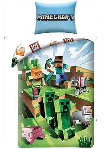 Minecraft Battle Single 100% Cotton Duvet Cover Set - European Size