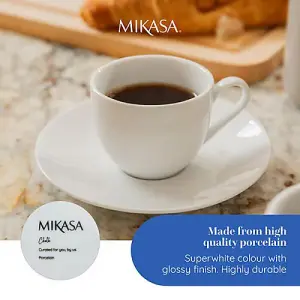 Mikasa Chalk Set of 2 Espresso Cups & Saucers