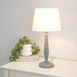 Annum Wood Table Lamp Grey / White / No