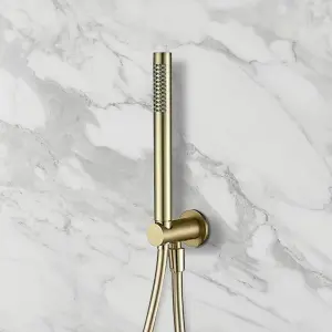 Nes Home Wall Mounted Modern Brushed Gold Brass Shower Handset with Holder Hose