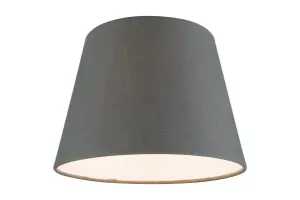 GoodHome Lokombi Dark grey Fabric dyed Light shade (D)20cm