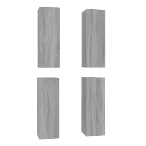 Berkfield TV Cabinets 4 pcs Grey Sonoma 30.5x30x90 cm Engineered Wood