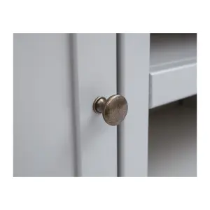 Bomporto Light Grey 2 Door TV Cabinet Brass Knob