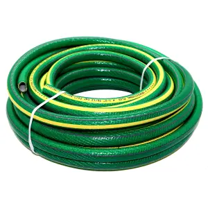 Garden Hose Pipe, 50 m / 164 ft Long, Premium Non-Kinking Reinforced 6 Layer Non-Toxic 1/2" Watering Irrigation Hosepipe (Green)