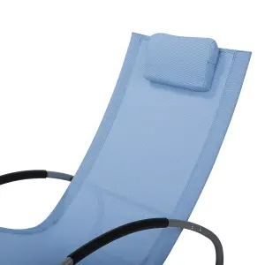 Beliani Modern Sun Lounger Fabric Blue CAMPO