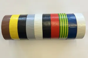 ELECTRICAL PVC INSULATION TAPE ROLL 19mm x  20mtr Mix Pack of 10 Mixed Colours