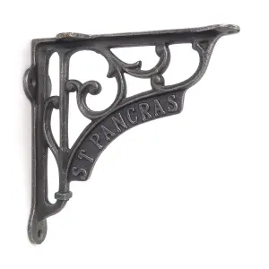 Oakcrafts - Pair of Antique Cast Iron London St Pancras Shelf Brackets - 125mm x 125mm