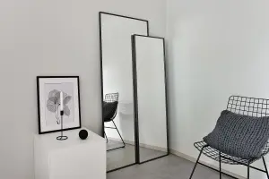 nielsen Arlott Aluminium Rectangular Wall Mirror, Full-Length, Matt Black, 70 x 170cm