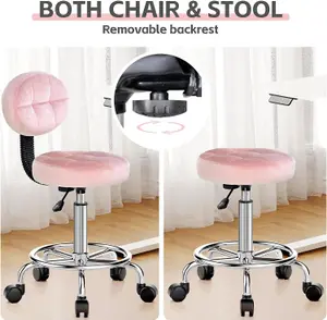 Swivel Home Office Chair with Backrest-Pink