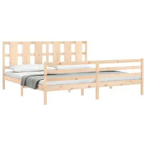 Berkfield Bed Frame with Headboard Super King Size Solid Wood