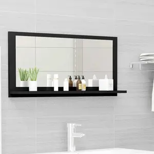 Dorlene Framed Wall Mounted Bathroom Mirror Brown Oak / 80 cm