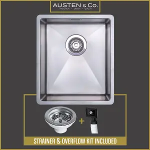 Austen & Co. Venecia Stainless Steel Medium Inset/Undermount Single Bowl Kitchen Sink. Lifetime Guarantee, Fast Delivery