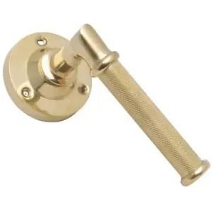 Castelion Brass Knurled Lever On Rose Door Handles 