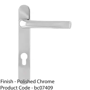 Chrome Multi-Point Locking Security Door Handle - 220mm External Lever Backplate