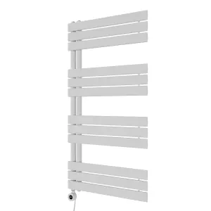 Agadon Lola Open Electric Designer Panel Towel Radiator - 1200 x 600 mm White - 600 W