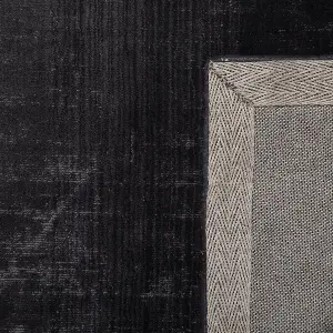 Viscose Rug 200 x 200 cm Grey and Black ERCIS