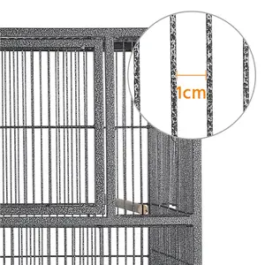 Yaheetech Black Stackable Wide Bird Cage Divided Breeder Cage