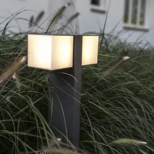 MORGAN - CGC Dark Grey Double Cube LED Outdoor Post Light