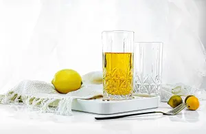 simpa 350ml Vintage Style Highball Drinking Glasses, Set of 6