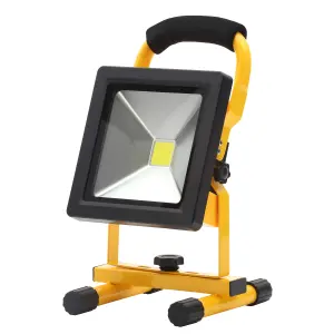 Litecraft Black and Yellow Industrial Slimline Outdoor 20W Battery Operated LED Work Light