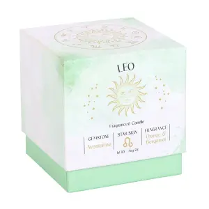 Something Different Leo Orange & Bergamot Aventurine Scented Candle Green/Brown (One Size)