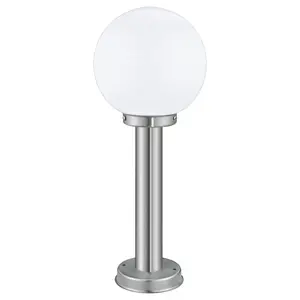 IP44 Outdoor Bollard Light Stainless Steel & Orb 1 x 60W E27 500mm Lamp Post