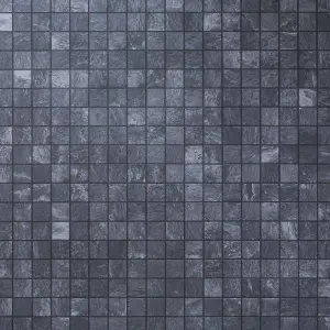 Shaded slate Anthracite Matt Porcelain Mosaic tile sheet, (L)300mm (W)300mm