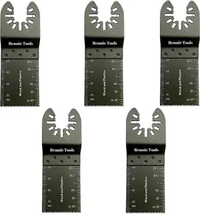 Rennie Tools Pack Of 5 x 35mm Oscillating Multi Tool Blades Set Compatible with Dremel Fein Multimaster Makita Etc Wood Saw Blade